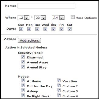 ADT Pulse Modes Add Schedule