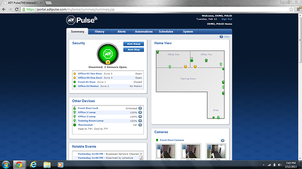 ADT Pulse Web Portal