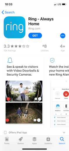 Ring Always Home App 3.3 Rating