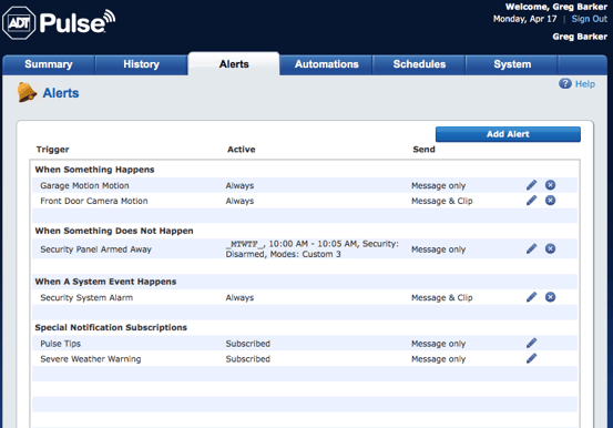Setup ADT Pulse Alerts Via Text and Email Notifications of Alarm Events
